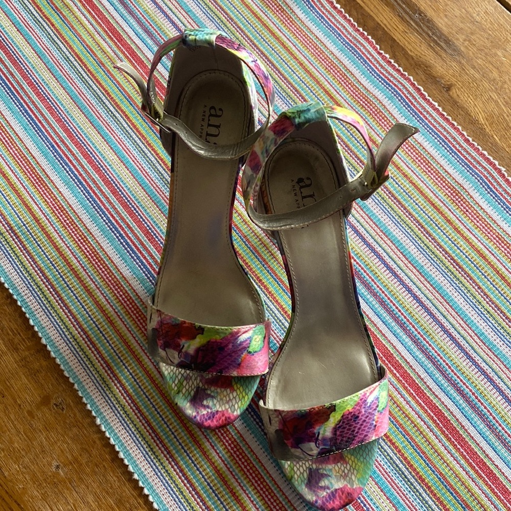 ANA Zita Multi Colored Heels 8